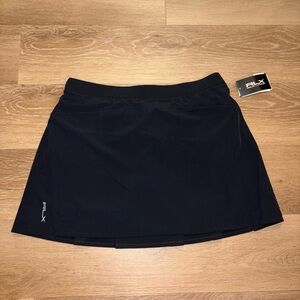 RLX Ralph Lauren Performance Pleated Skort Womens Black Golf Size Large New